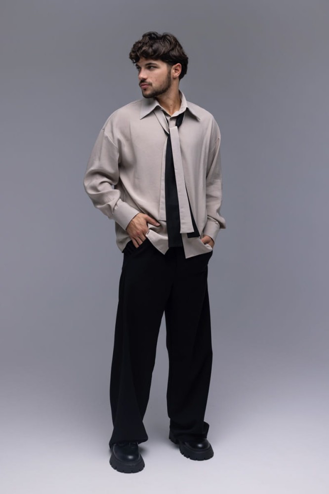 Spodnie męskie Lord - głęboka czerń, prosta nogawka, kieszenie boczne