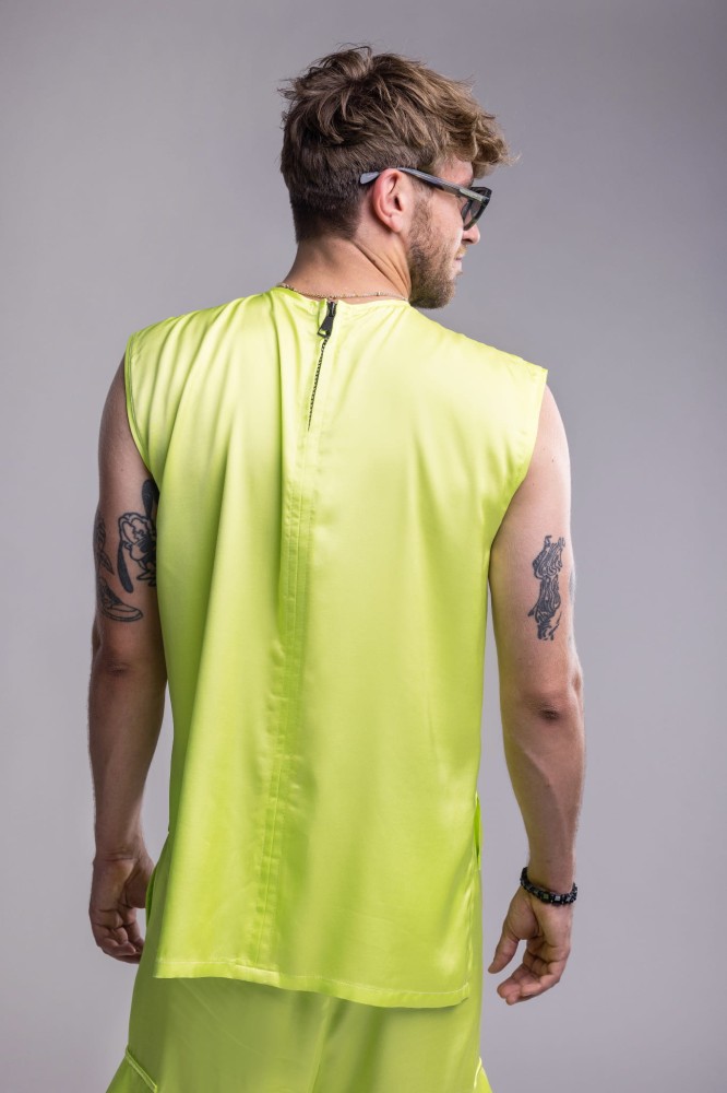 Top męski Neon Ray - tył detal zamek ozdobny i szew