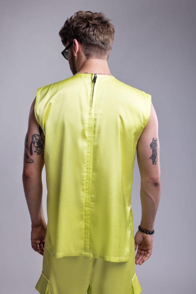 Top męski Neon Ray - tył detal ozdobny zamek i szew
